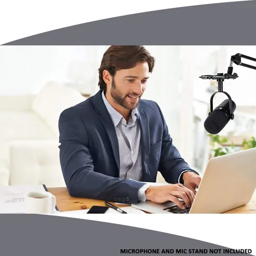 Vista 7 de YOUSHARES - Soporte antiimpacto MV7 reduce el ruido de vibraciones, a juego con soporte de brazo de micrófono. Compatible con micrófono Shure MV7