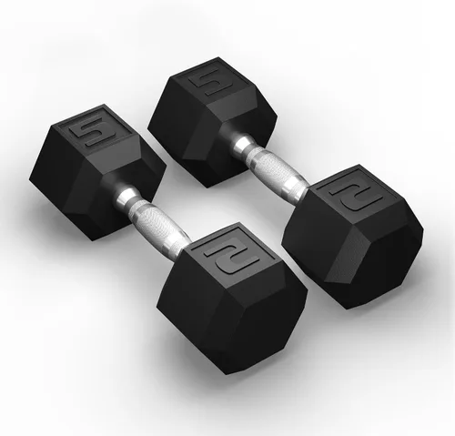 Vista 7 de GRETERST Juego de mancuernas hexagonales con revestimiento de goma, pesas de mano para ejercicio y fitness para gimnasio en casa, entrenamiento