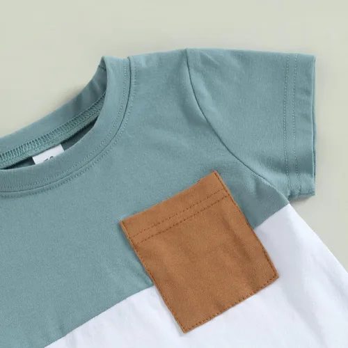 Vista 2 de Engofs Conjunto de 2 piezas de camiseta de manga corta y pantalones cortos para bebé niño