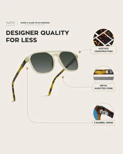 Vista 5 de WearMe Pro Gafas de sol rectangulares grandes polarizadas de doble puente para hombre
