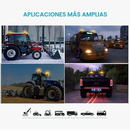 Vista 6 de Agrieyes Amber Beacon Luces Estroboscópicas LED de Emergencia - Luces de Advertencia de Seguridad de Montaje en Poste de 3.6 Pulgadas