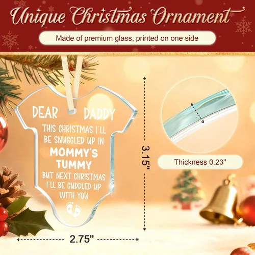 Vista 2 de Regalos para papá que espera: regalo de revelación de Navidad para nuevos padres, promocionado a papá nuevo papá por primera vez, adorno de Navidad