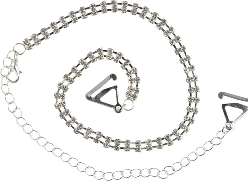 Vista 6 de Leadigol 3 pares de correas de brasier de diamantes de imitación, correa ajustable de diamantes de imitación invisible, correa de hombro