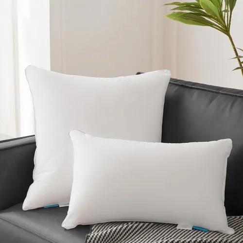 Vista 8 de Oubonun Paquete de 2 rellenos de almohada lumbar de 12 x 20 pulgadas, 100% algodón, transpirable, funda rectangular de cojín cuadrado, cojines