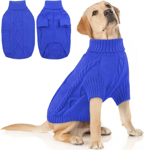 Vista 42 de Queenmore - Suéter de punto trenzado con cuello alto para perros pequeños, para climas fríos, para chihuahua, bulldog, teckel, carlino y yorkie, XS