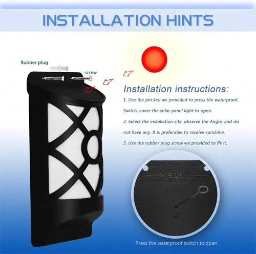 Vista 3 de Aityvert Luces solares de llama al aire libre, luz solar de llama parpadeante impermeable, sensor oscuro, encendido y apagado automático, 66 luces