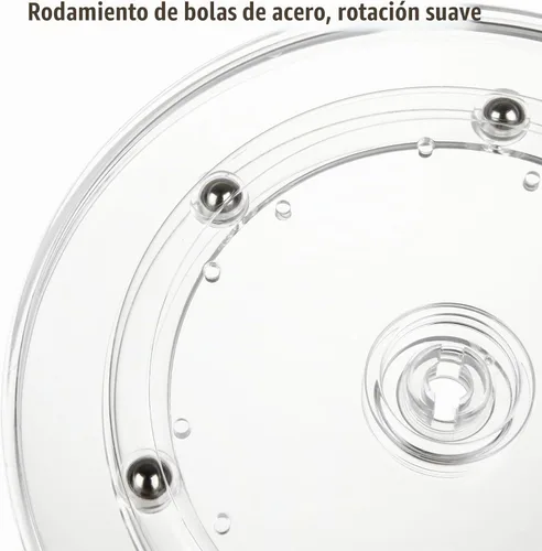 Vista 4 de Juego de 4 platos giratorios pequeños Lazy Susan de 6 pulgadas de acrílico transparente Lazy Susan con rodamientos de bolas de acrílico, bandeja