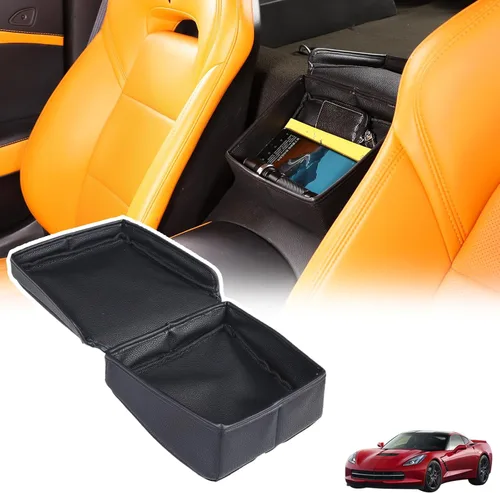 Vista 9 de Sekhyna Caja de almacenamiento de control central para automóvil compatible con Chevrolet Corvette C7 2014-2019, caja organizadora de asiento