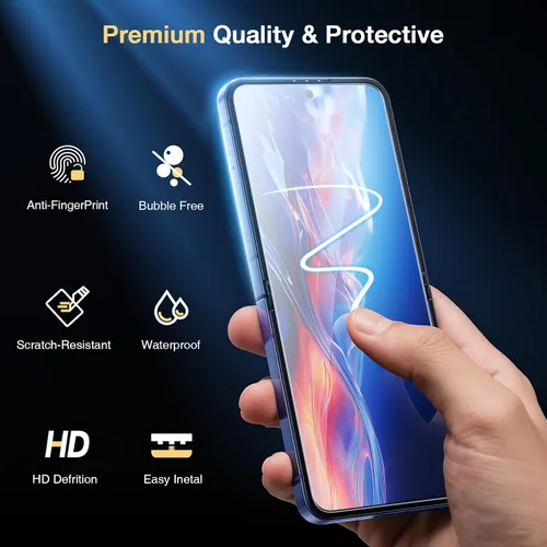 Vista 4 de 【2+2+2】EGV para Samsung Galaxy Z Flip 7 Protector de Pantalla, [Prueba de Pliegue Reforzada] Protector de Pantalla Suave de TPU Auto-Sanador