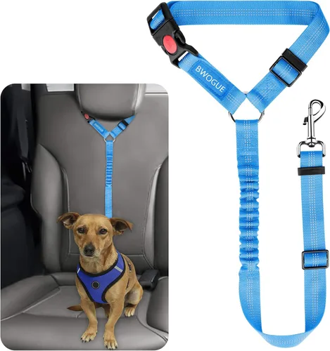 Vista 12 de BWOGUE Arnés de cinturón de seguridad para mascotas, cinturón de seguridad ajustable para reposacabezas de coche, arnés de cinturón de seguridad