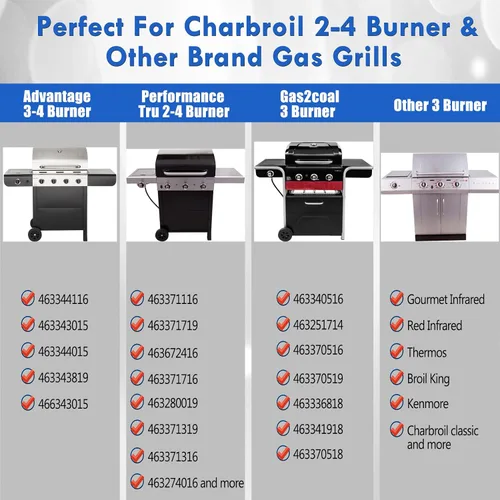 Vista 3 de G460-0500-W1 463344116 rejas piezas de repuesto para rejillas de parrilla Charbroil Advantage 463343015 463344015 463343819 463371719 463672416