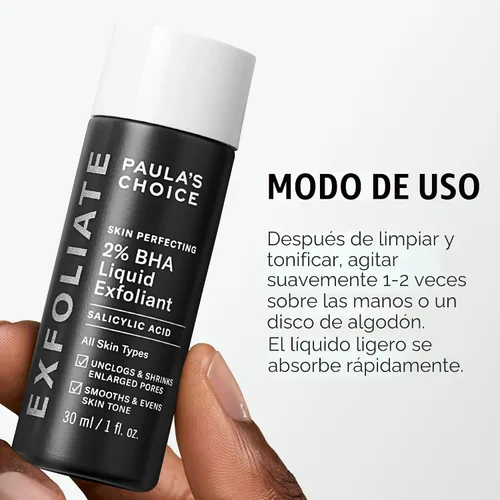 Vista 8 de Paula's Choice SKIN PERFECTING 2% BHA Liquid Exfoliant with Salicylic Acid, Facial Polish for Pores, Wrinkles & Fine Lines, Suitable for