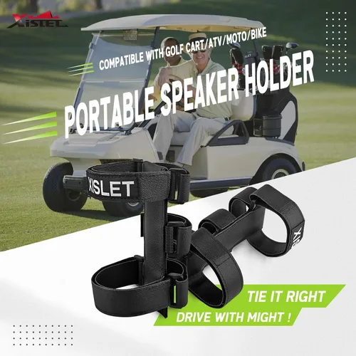 Vista 2 de Xislet Soporte de altavoz portátil compatible con accesorios de carrito de golf, carrito de club, EZGO, bicicleta, moto, cuatrimoto, cuatrimoto