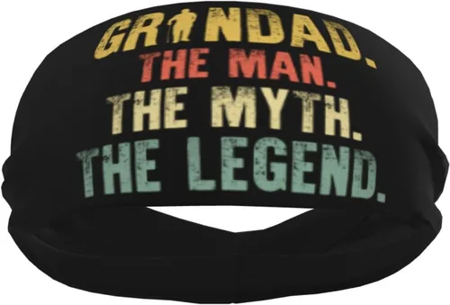Vista 4 de Grandad The Man The Myth The Legend Headband for Men Women Sports Sweatband for Fitness Exercise Moisture Wicking Running Yoga Hairbands