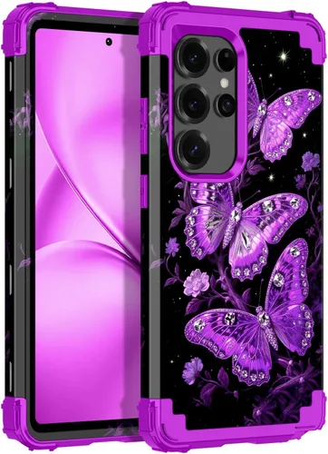 Vista 26 de LONTECT Funda para Galaxy S26 5G a prueba de golpes, 3 en 1, resistente y resistente, policarbonato duro+híbrida suave resistente de alto impacto