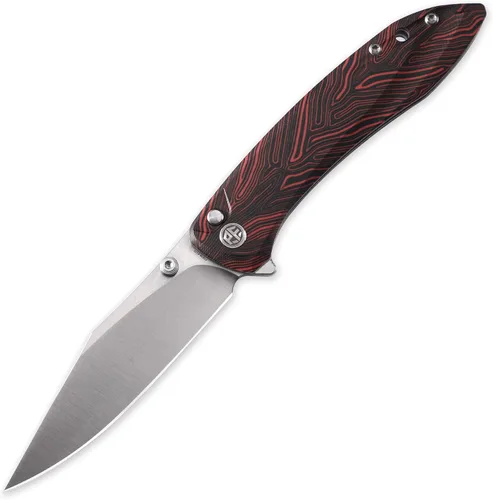 Vista 10 de Petrified fish PFE08 - Cuchillo plegable de crecimiento, hoja de satén K110 de 3.62 pulgadas, cuchillo de bolsillo con bloqueo de botón de mango G10
