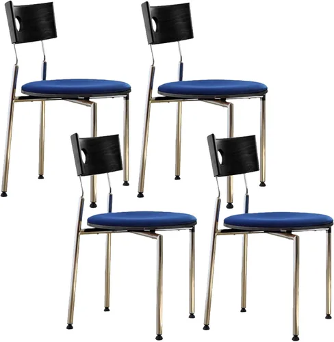 Vista 21 de Stackable Dining Chairs Set, Kitchen Chair with Curved Backrest, Upholstered Living Room Chair, Occasional Seat Dining Room Chairs with Metal