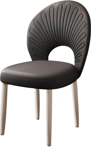 Vista 23 de JKGHK Dining Chairs, Leather Kitchen Chairs, Upholstered Armless Dining Room Chair, Accent Living Room Side Chair with High Backrest, for Cafe Black