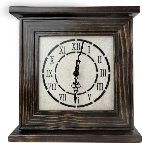 Vista 2 de American Furniture Classics Modelo CLOCKDW Reloj de repisa en chapa de nogal oscuro con compartimento secreto