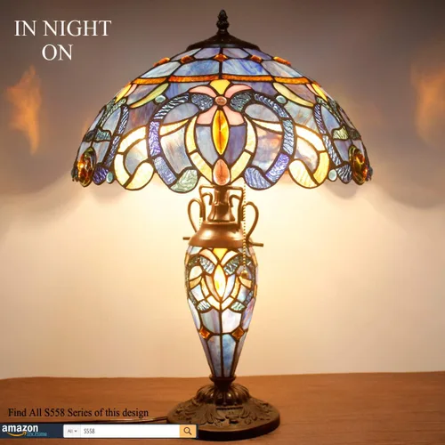 Vista 8 de WERFACTORY Tiffany Lamp Series - Pantalla decorativa para sala de estar y dormitorio