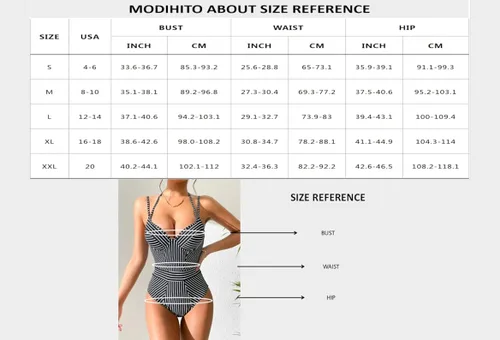 Vista 7 de Modihito Traje de baño de una pieza con tirantes ajustables moldeados a rayas para mujer