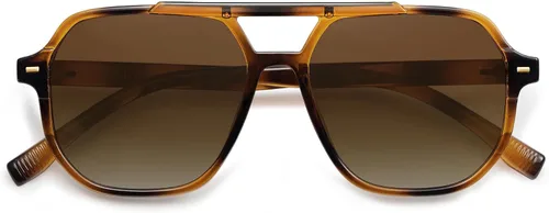 Vista 2 de SOJOS Gafas de sol polarizadas estilo aviador retro de moda para hombres y mujeres, estilo vintage de los años 70, marco cuadrado elegante SJ2283