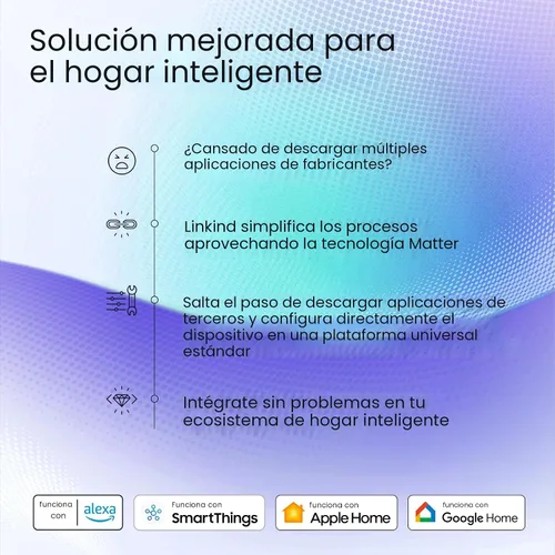 Vista 3 de Linkind Matter - Bombilla inteligente, bombillas inteligentes que funcionan con Apple Home, Siri, Alexa, Google Home, SmartThings, bombillas que