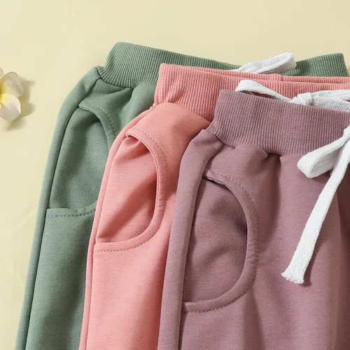 Vista 5 de Gaono Pantalones deportivos para bebé y niña, pantalones deportivos para niños pequeños, pantalones deportivos casuales de otoño e invierno