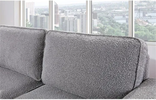 Vista 7 de BOWERY HILL Sofá de tela Boucle de transición de 72.5 pulgadas de ancho con puerto de carga USB incorporado y bolsillos laterales funcionales en gris