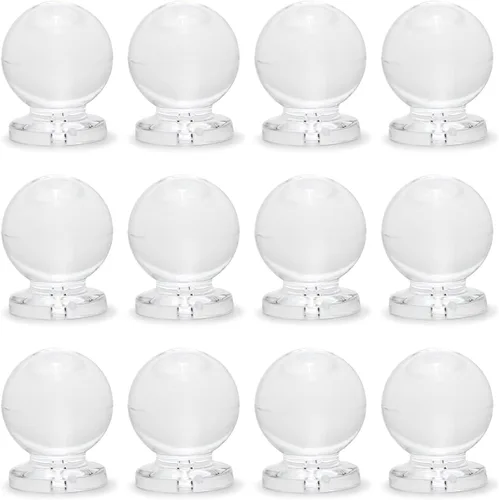 Vista 9 de MroMax 2 piezas de mango pequeño, perilla acrílica de diamante, mini perillas autoadhesivas, perilla de tamaño pequeño de 0.748 in de diámetro