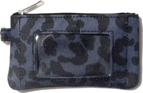 Vista 5 de DQL Llavero de cartera con estampado de leopardo, funda de identificación con cremallera, llavero de cartera de identificación