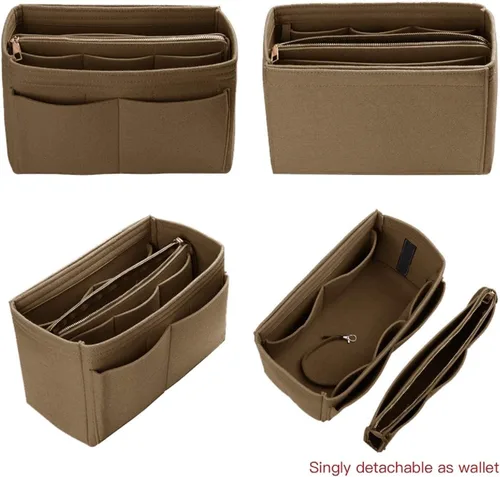 Vista 3 de ZTUJO - Organizador de bolsos de fieltro con cremallera metálica que se adapta a bolsos de mano y tote, especialmente diseñado para bolsos Speedy