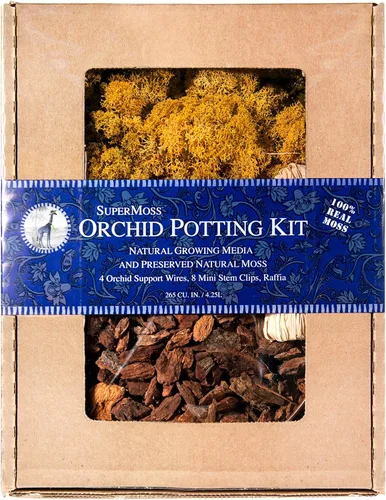 Vista 8 de SuperMoss (90509) Kit para macetas de orquídeas, juego completo de cuidado de orquídeas con musgo preservado, corteza de orquídea, clips florales