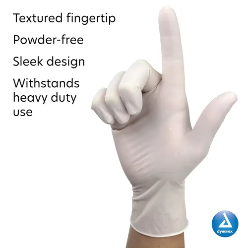 Vista 4 de Dynarex Guantes desechables de látex Safe-Touch, sin polvo, tamaño extra grande (XL), bisque, 100