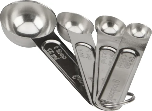 Vista 4 de Good Cook Classic, Cucharas de medir acero inoxidable, Set de 4, Plateado