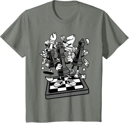 Vista 87 de Figura cómica Camiseta de tablero de ajedrez jugador de ajedrez Azul Marino