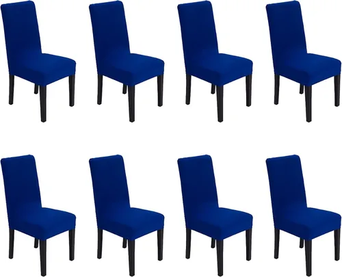 Vista 11 de Funda protectora de tela de elastano elástica extraíble y lavable para silla de comedor (color aguamarina, 6)