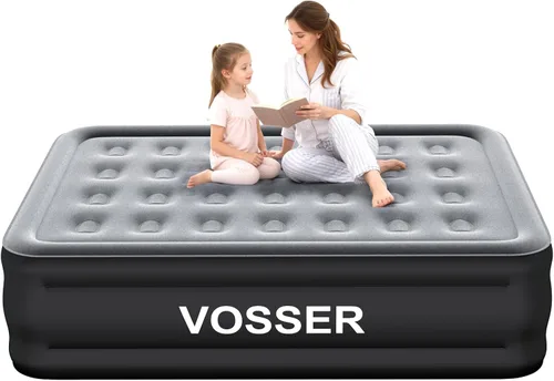 Vista 10 de VOSSER Colchón de Aire Full con Bomba Integrada, Colchón Inflable Elevado de 18'', Colchón Auto Inflable en 3 Minutos, Cama de Aire Portátil