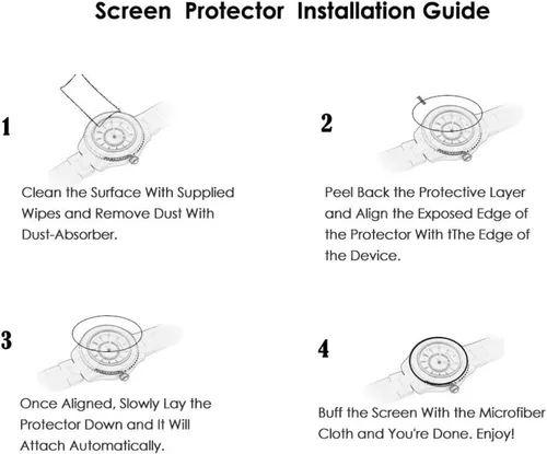 Vista 5 de Lamshaw Protector de pantalla compatible con PUREROYI Smart Watch, [3 unidades] Película protectora de pantalla de vidrio templado 9H compatible