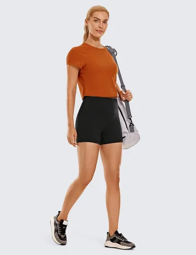 Vista 3 de CRZ YOGA Butterluxe - Pantalones cortos de ciclismo para mujer de 2.5 pulgadas, 4 pulgadas, 6 pulgadas, 8 pulgadas, cintura alta