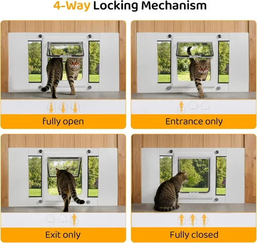 Vista 6 de Puerta de gato para ventana, ancho ajustable para 23 a 28 pulgadas