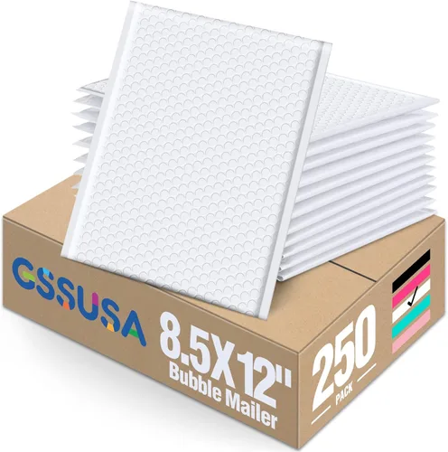 Vista 43 de GSSUSA Paquete de 100 sobres de burbujas negras de 4 x 8 y 6 x 10 pulgadas Negro