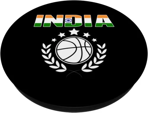 Vista 2 de India Basketball Fans Jersey Pride Indian Flag Sport Lovers PopSockets Swappable PopGrip