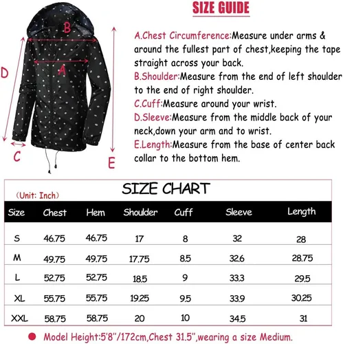Vista 6 de SUNDAY ROSE Chaqueta de lluvia para mujer, impermeable, con capucha, chaqueta de primavera