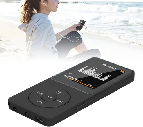 Vista 6 de Reproductor de MP3 reproductor de música grabadora de voz con altavoz, pequeño sonido portátil HiFi sin pérdidas, pantalla HD de 1.8 pulgadas