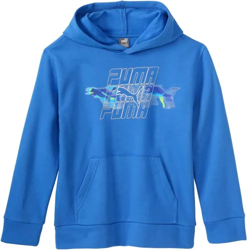 Vista 12 de PUMA Sudadera con capucha con logotipo para niños, sudadera de forro polar, bolsillo frontal grande Negro - Hot Wheels