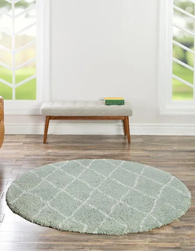 Vista 16 de Unique Loom Rabat Shag Collection - Alfombra de área con enrejado (2 pies 2 pulgadas x 3 pies 1 pulgada, rectangular, marfil puro/gris)