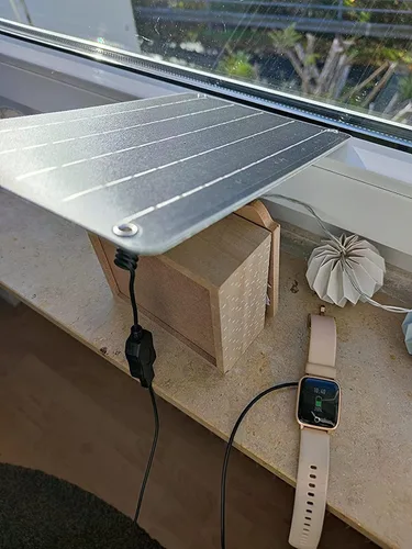 Vista 5 de FlexSolar Mini panel solar USB de 6 W, módulo monocristalino impermeable IP67 Kit de bricolaje con material PET para teléfono inteligente