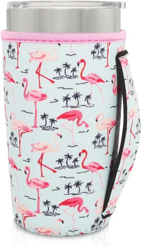 Vista 8 de Fundas Aislantes de Neopreno Portavasos con Asa para Vasos Tumbler de 20oz, Funda Reutilizable para Café Helado Para Tazas de Café de 30oz - 32oz