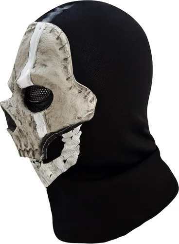 Vista 3 de Máscara facial completa unisex de calavera fantasma, cosplay, Halloween, MW2, máscara facial de fantasma aterrador, pasamontañas